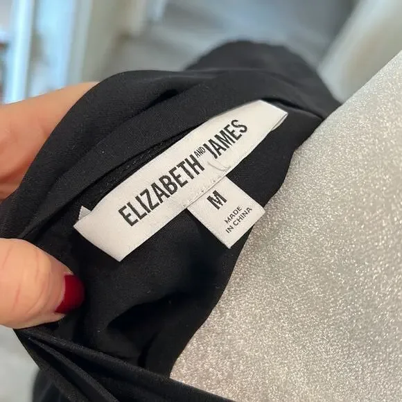 Elizabeth & James Black Silk Blouse - Size M - Picture 4 of 5